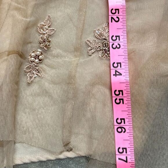 BHLDN Anthropologie New Lacie Gown Dress Peach Tulle Embroidered Beaded Maxi - Picture 10 of 11